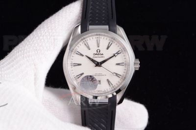 Perfect Replica Omega Seamaster White Teak Face Rubber Strap 41mm